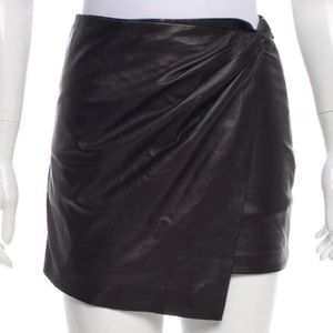 Haute hippie M leather mini asymmetrical skirt